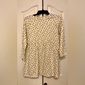 Never worn cotton  long sleeve polka dot long sleeve girls Old Navy 10/12 dress